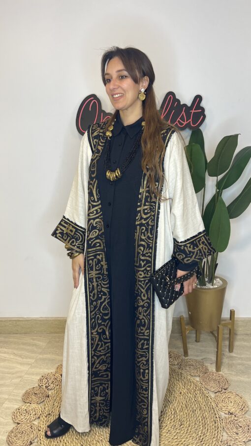 Linen Calligraphy Kaftan - Image 5