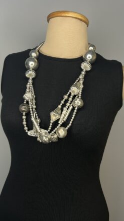 Indian Multi Layer Silver Necklace