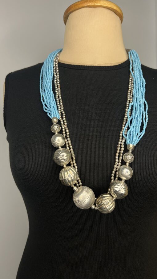 Indian Turqouise Multi Layer Necklace - Image 2